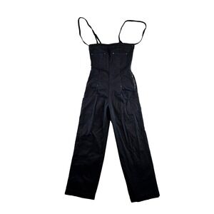 Artica-Arbox Denim Womens Black Overall Jumpsuit Size 28 Italy Designer Wide Leg
